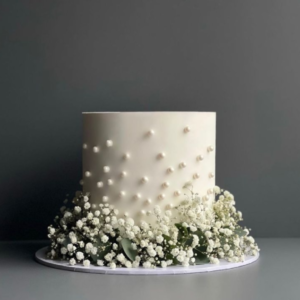 Crimson & Cream Gold Flake Cake